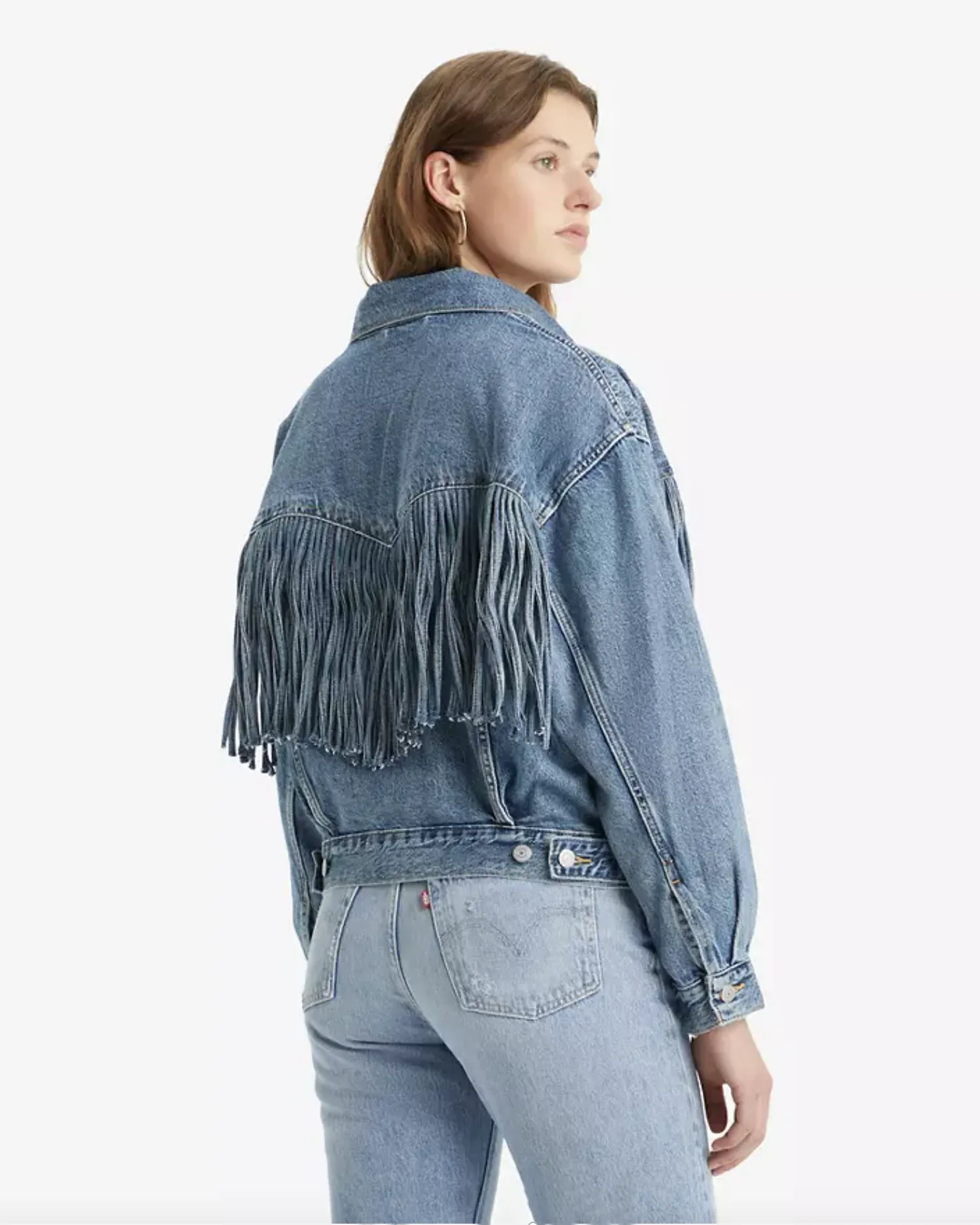 90's Fringe Trucker Jacket in Fringe Society