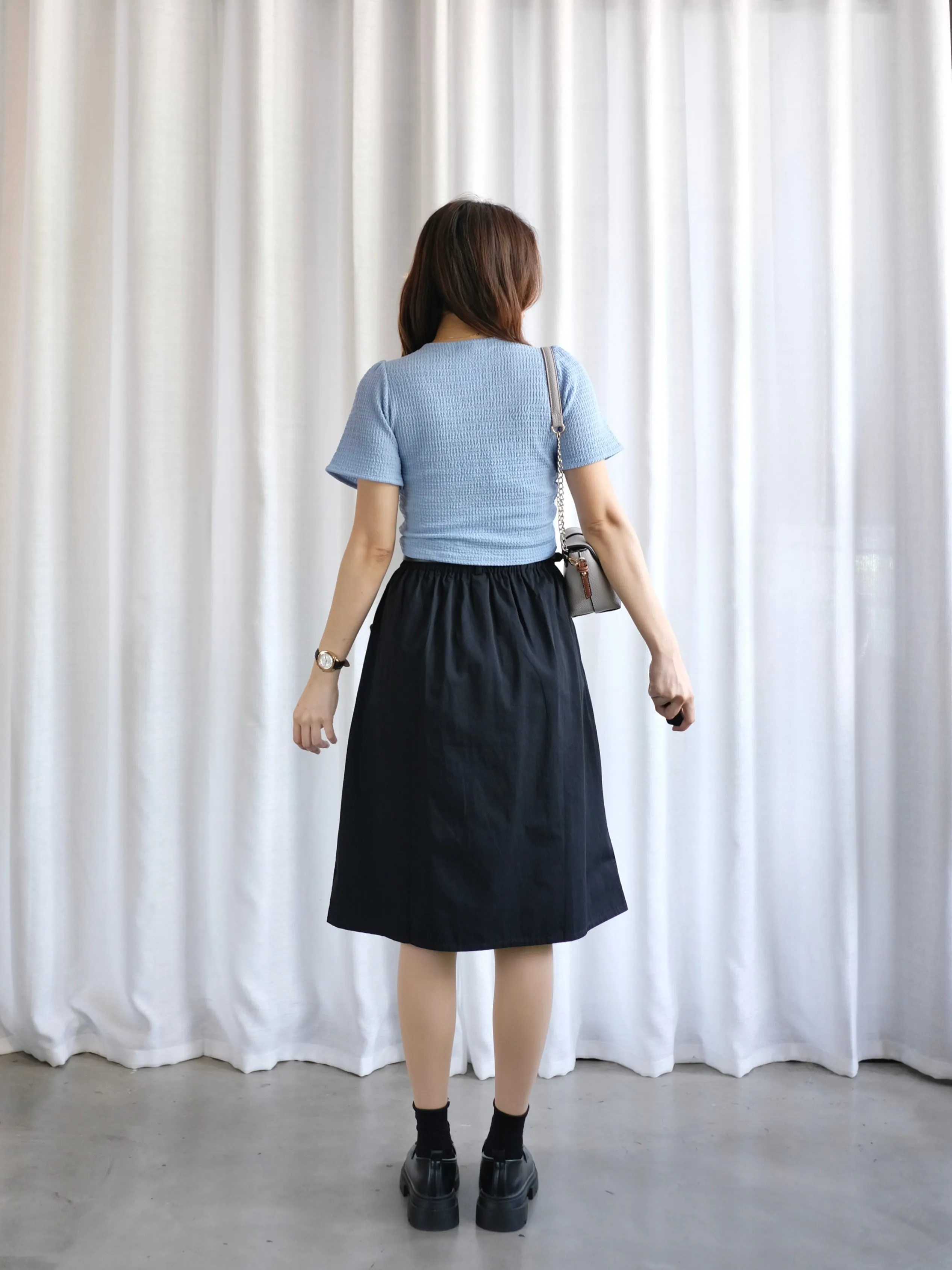 ACEWIN Wrapover Belted Cargo Midi Skirt (Free Size) 601295