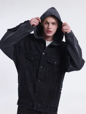 Aelfric Eden Washed Hooded Denim Jacket