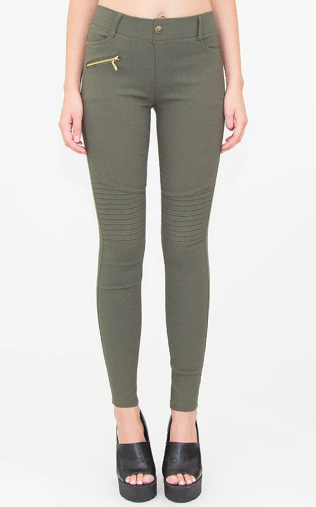 AL16773 Olive Stretch Jeggings