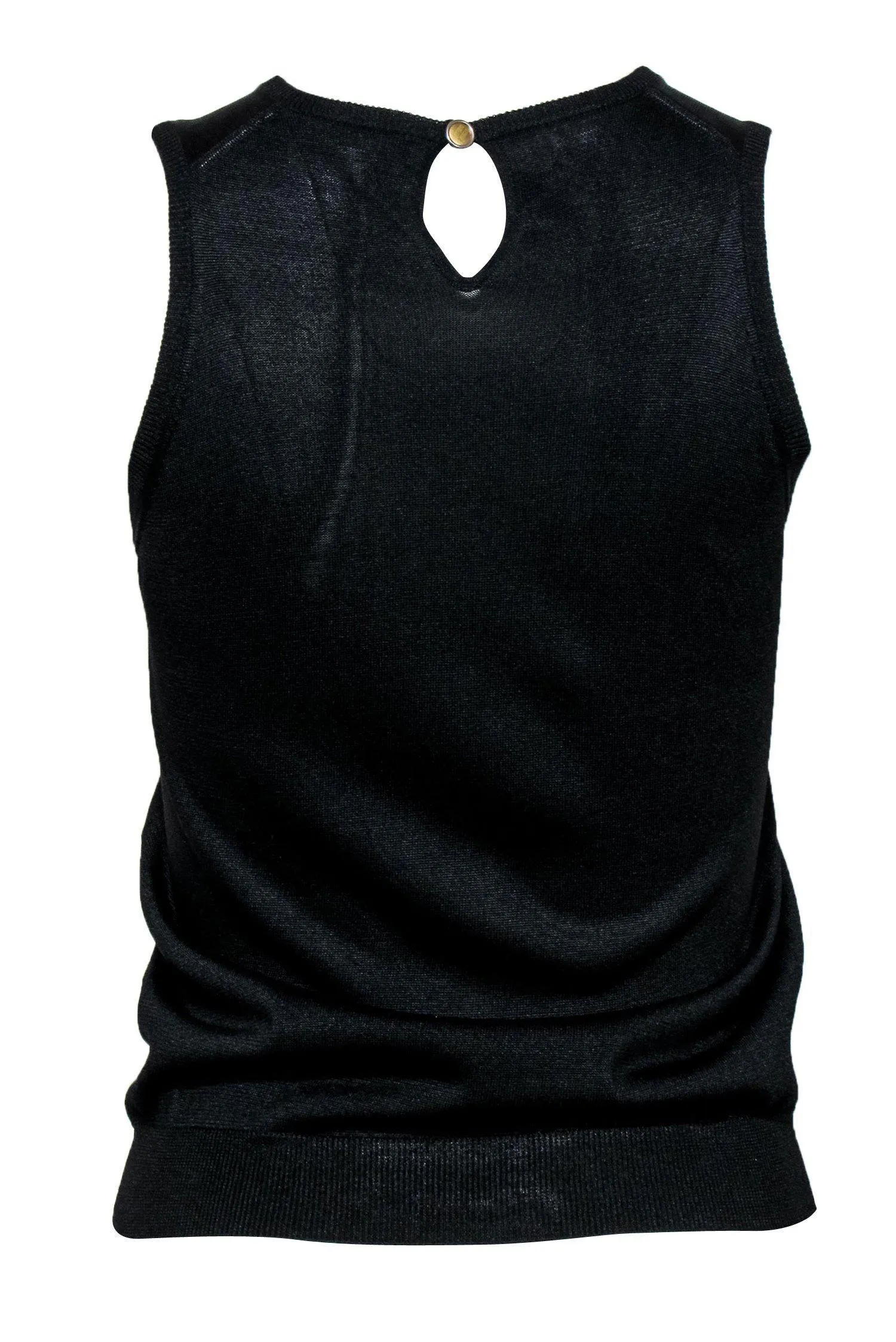 Balenciaga - Black Knit Silk Sleeveless Tank Sz 6