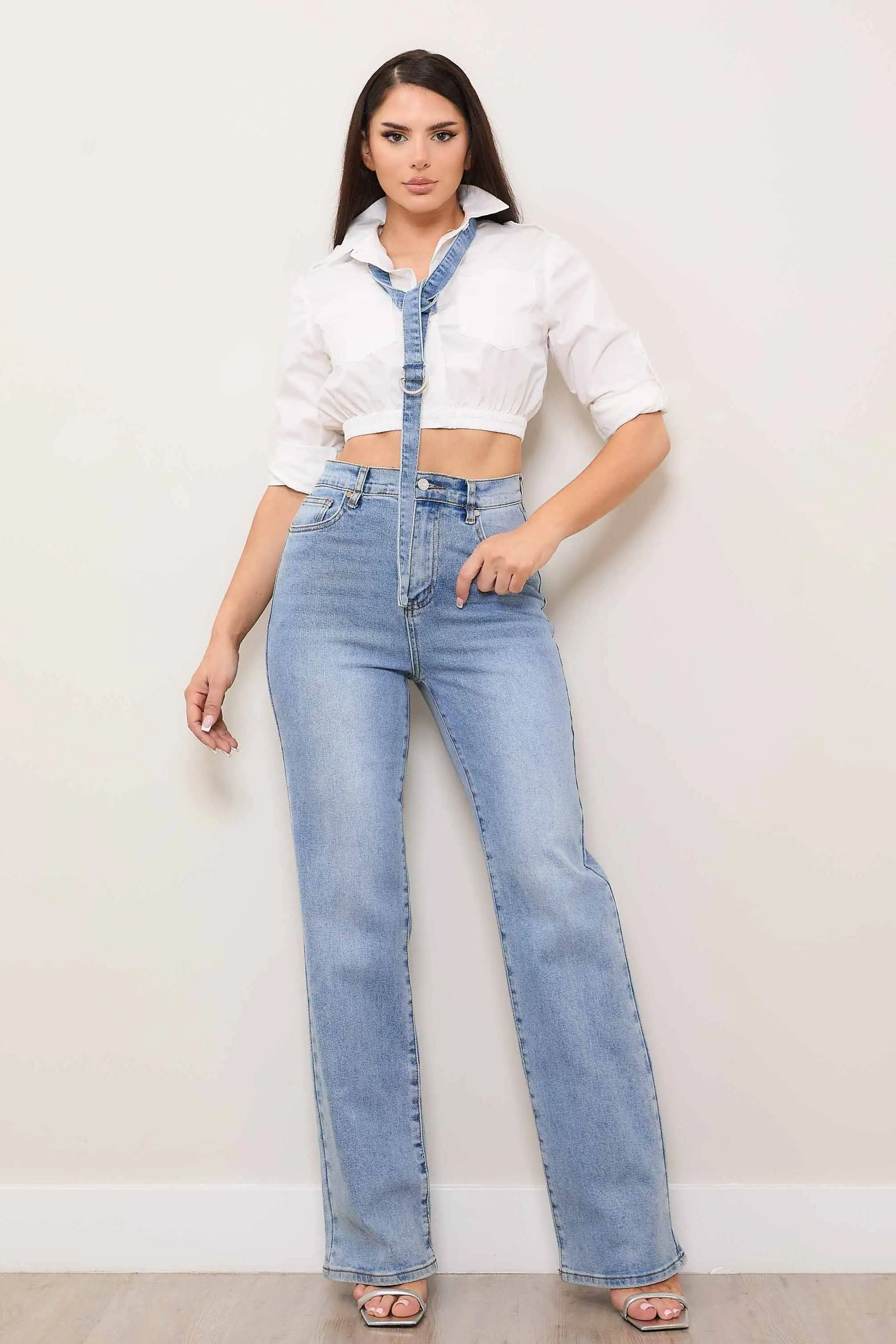 Belted Wide Leg Jeans