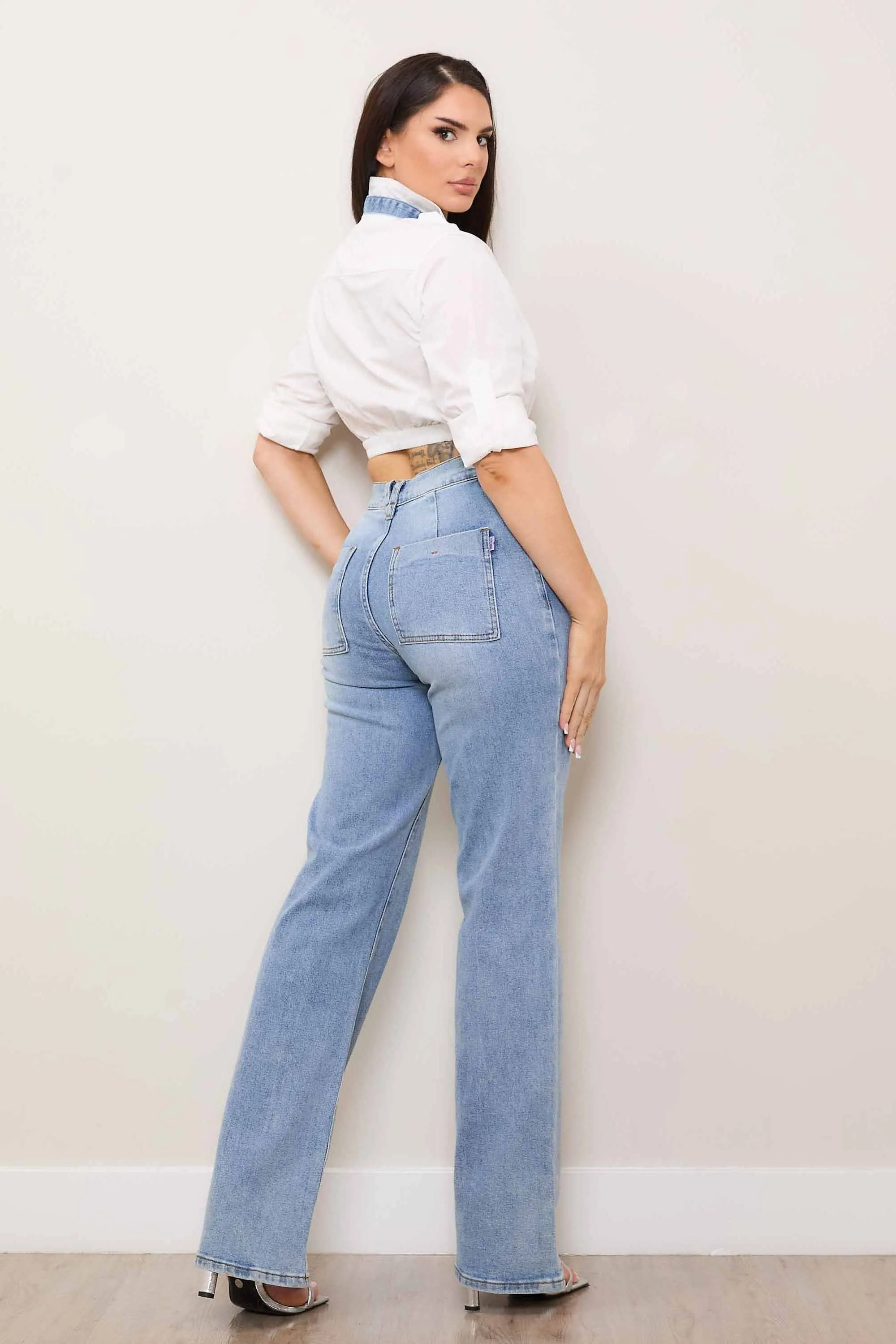 Belted Wide Leg Jeans