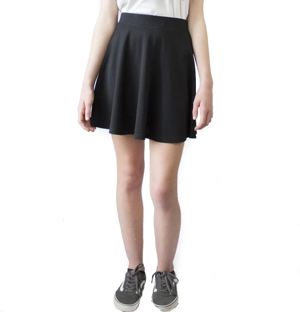 Black Skater Skirt - Mini - Premium Jersey