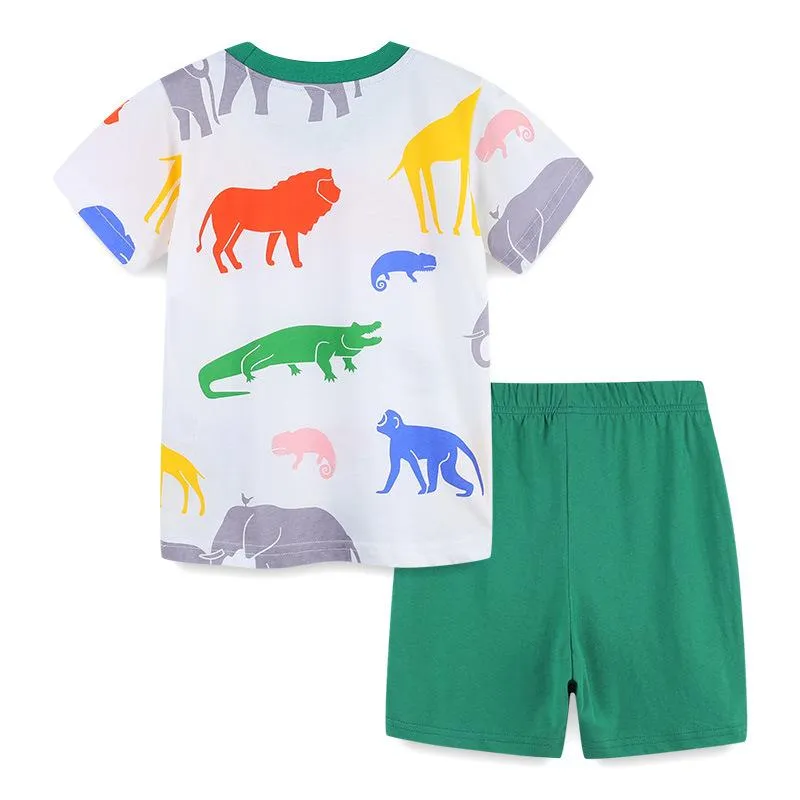 Boy's Animal Print Tee with Shorts Set