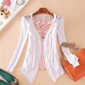 Candy Color Hollow Thin Knitting Blouse