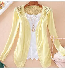 Candy Color Hollow Thin Knitting Blouse