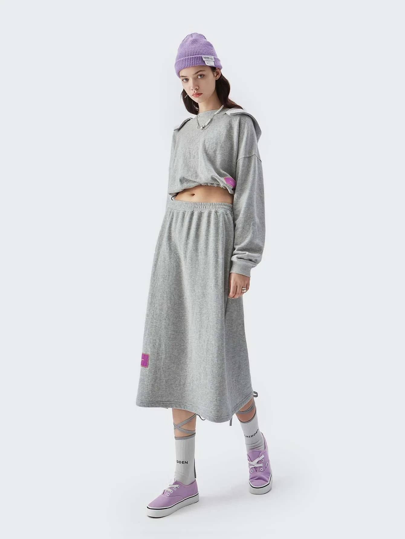 Casual Letter Split Thigh Natural Long Women Skirt