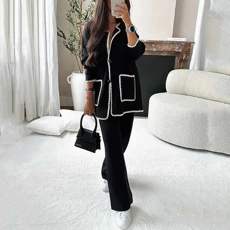 casual loose cardigan jacket suit