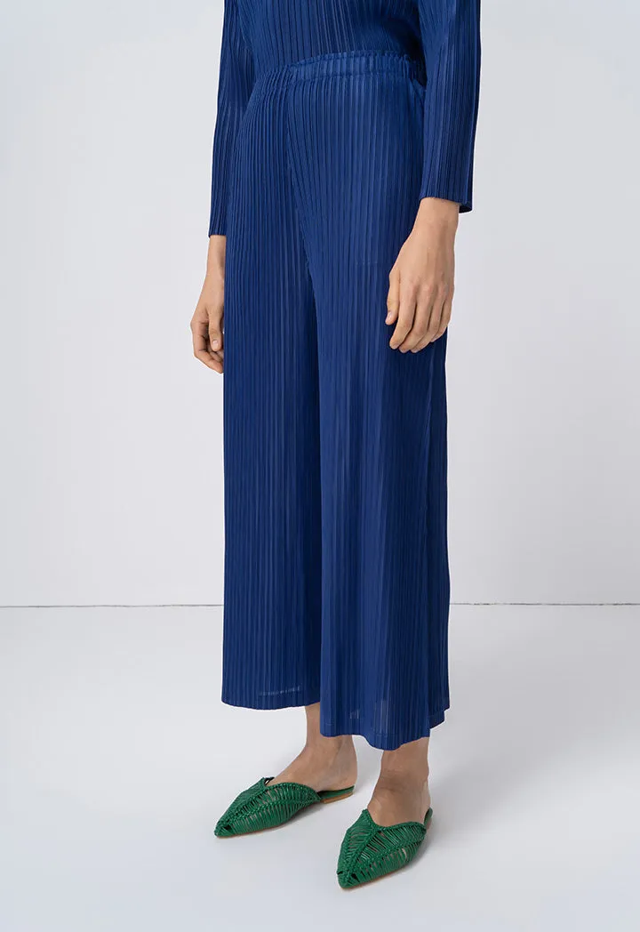 Choice Pleated Wide Leg Trousers Navy