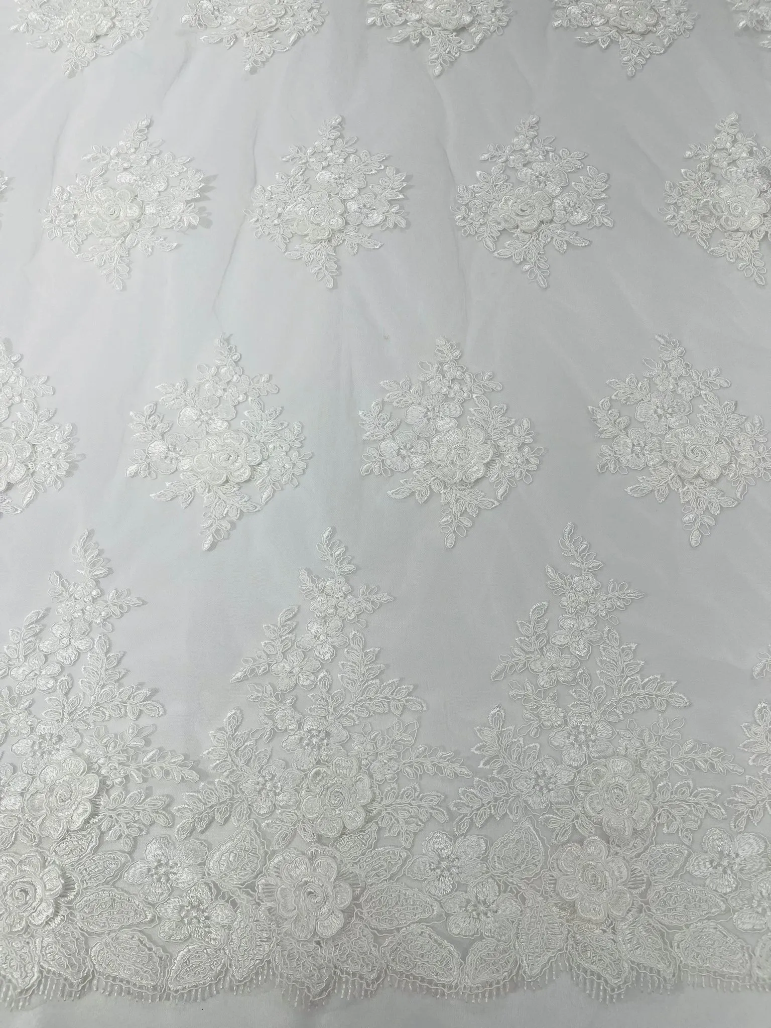 CORDED LACE 3D FLORAL (by the yard)