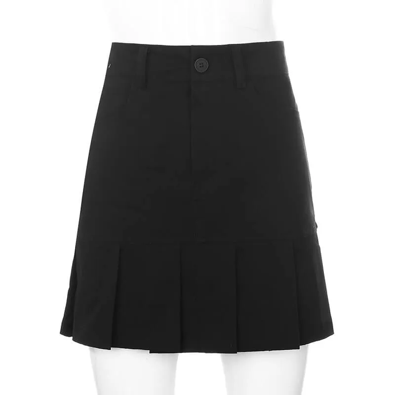 Cute Plain Flapper Bodycon High Waist Mini Skirts