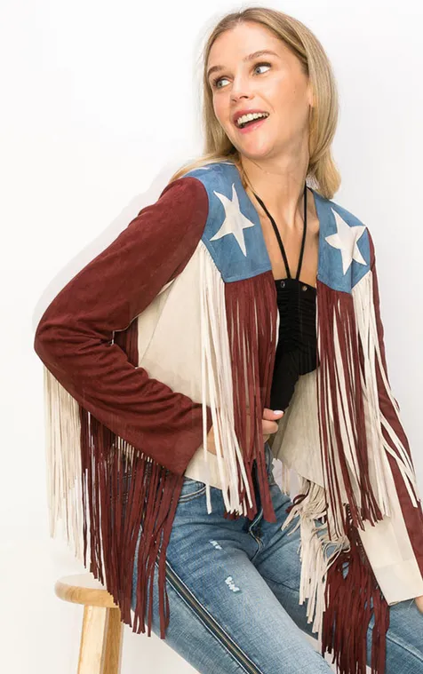 Daredevil Debbie Fringe Jacket w/ Stars