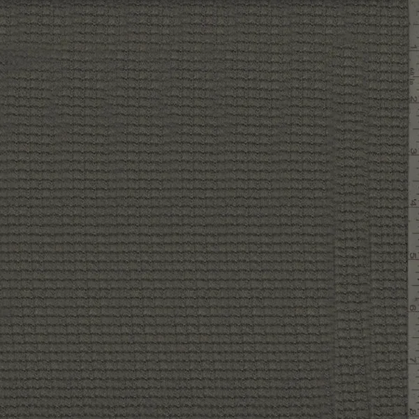 Dark Olive Green Waffle Knit Fabric