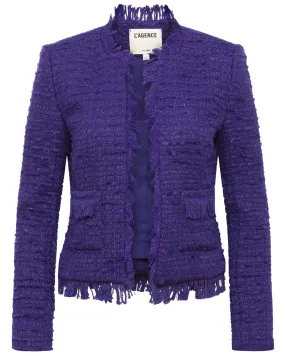 Deep Violet Angelina Tweed Blazer