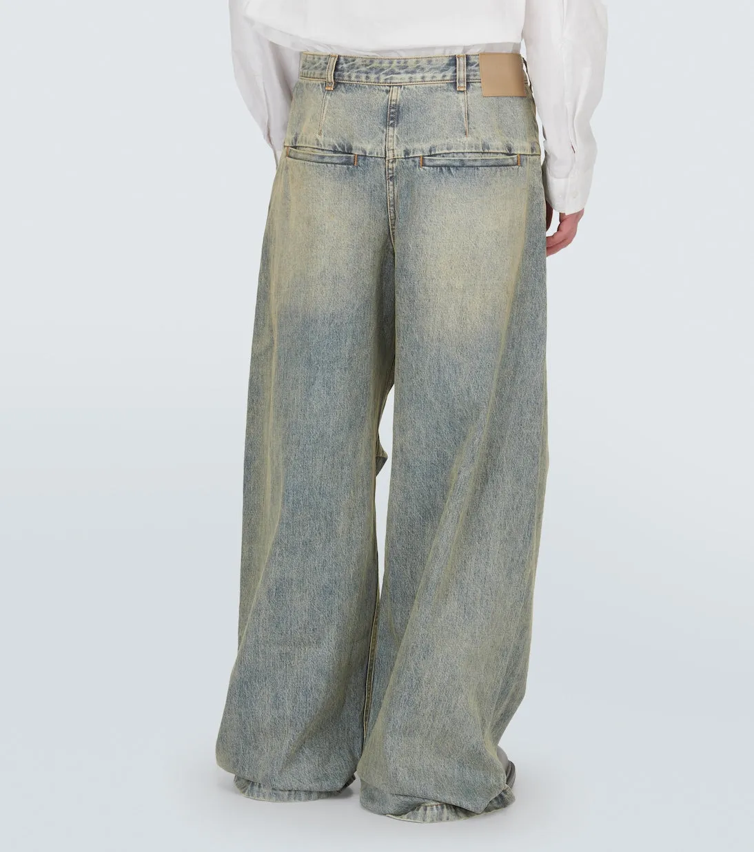 Entire Studios Low Rise Wide Leg Jeans, Blue