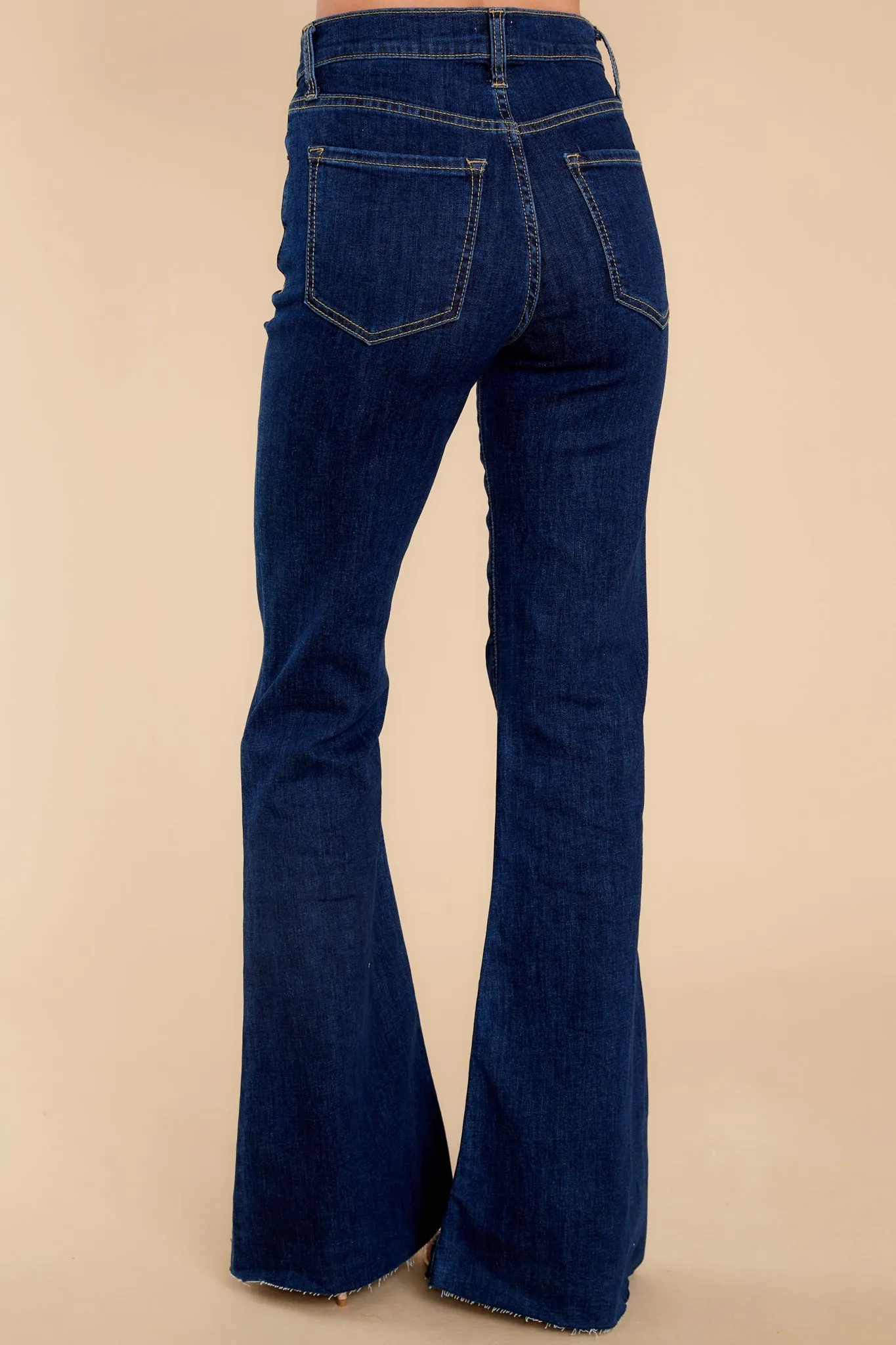 Feel My Heartbeat Dark Wash Wide Leg Jeans