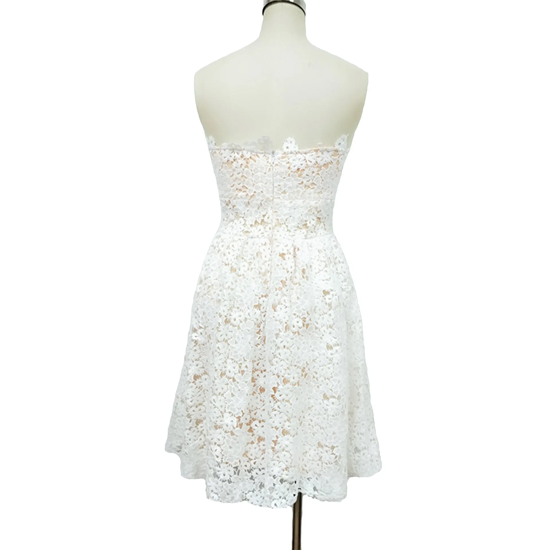 Floral Lace Sweetheart-Neck Party Mini Dress