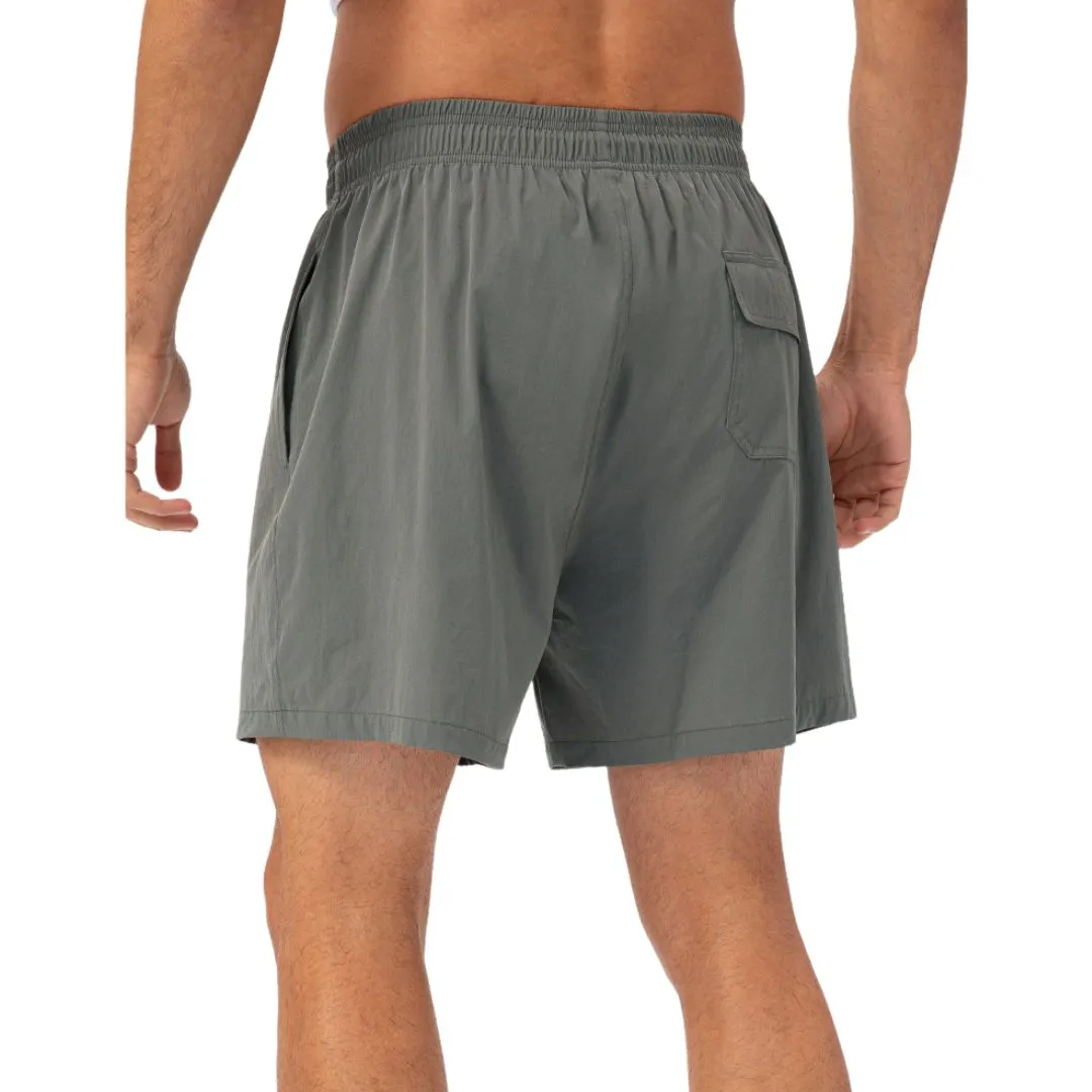 Grey easy care material padel shorts for men