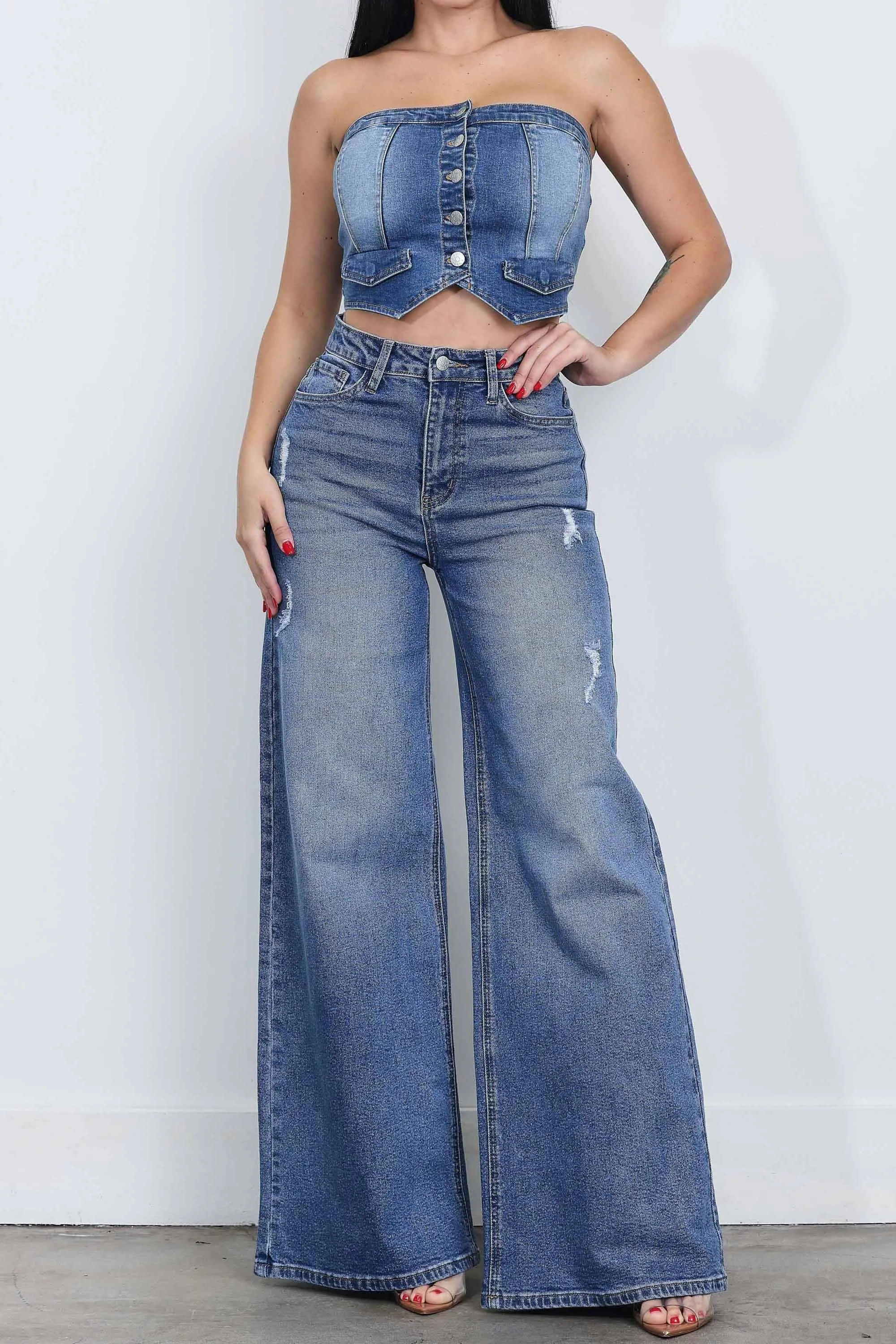 High-Rise Extra Wide Leg Jeans