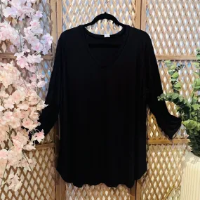 ITY Black 3/4 Sleeve Top