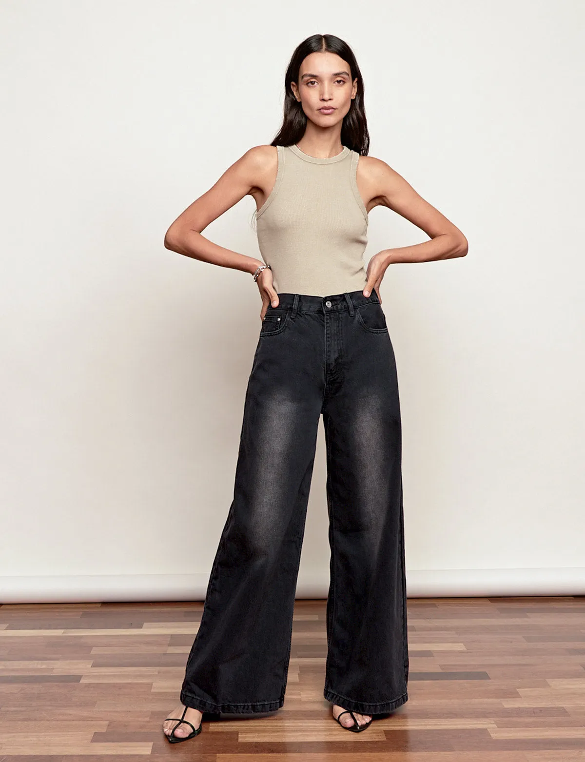 Jane Faded Wide Leg Jeans