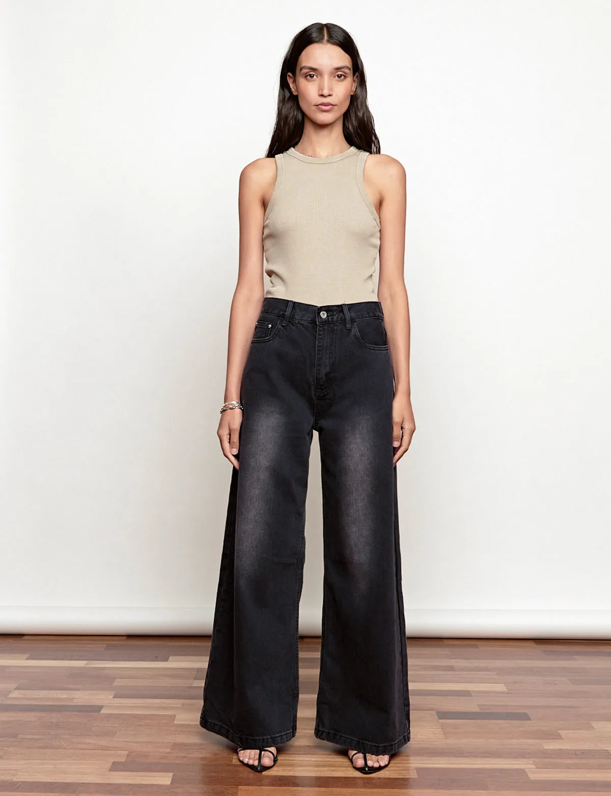 Jane Faded Wide Leg Jeans