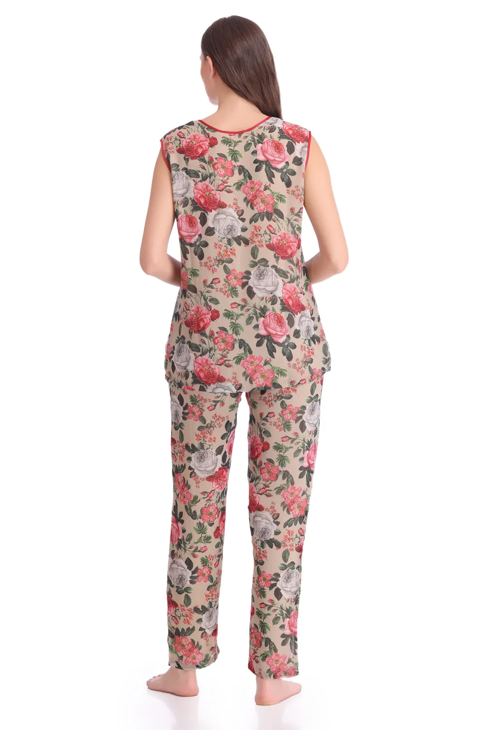 Printed Chiffon Night suit