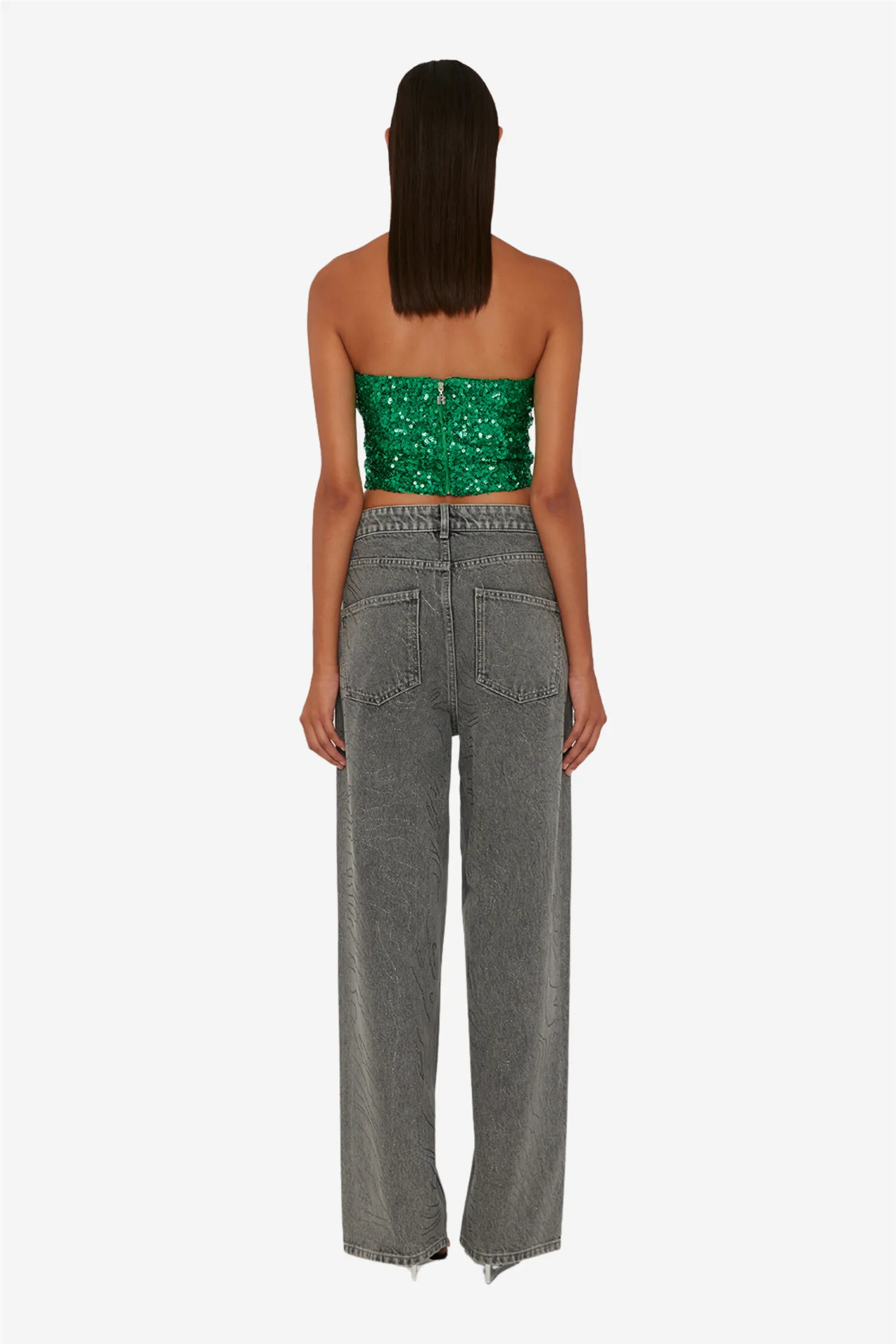 Rhinestone Wide Leg Jeans