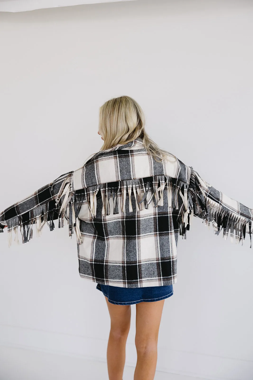 Saylor Fringe Jacket - Black