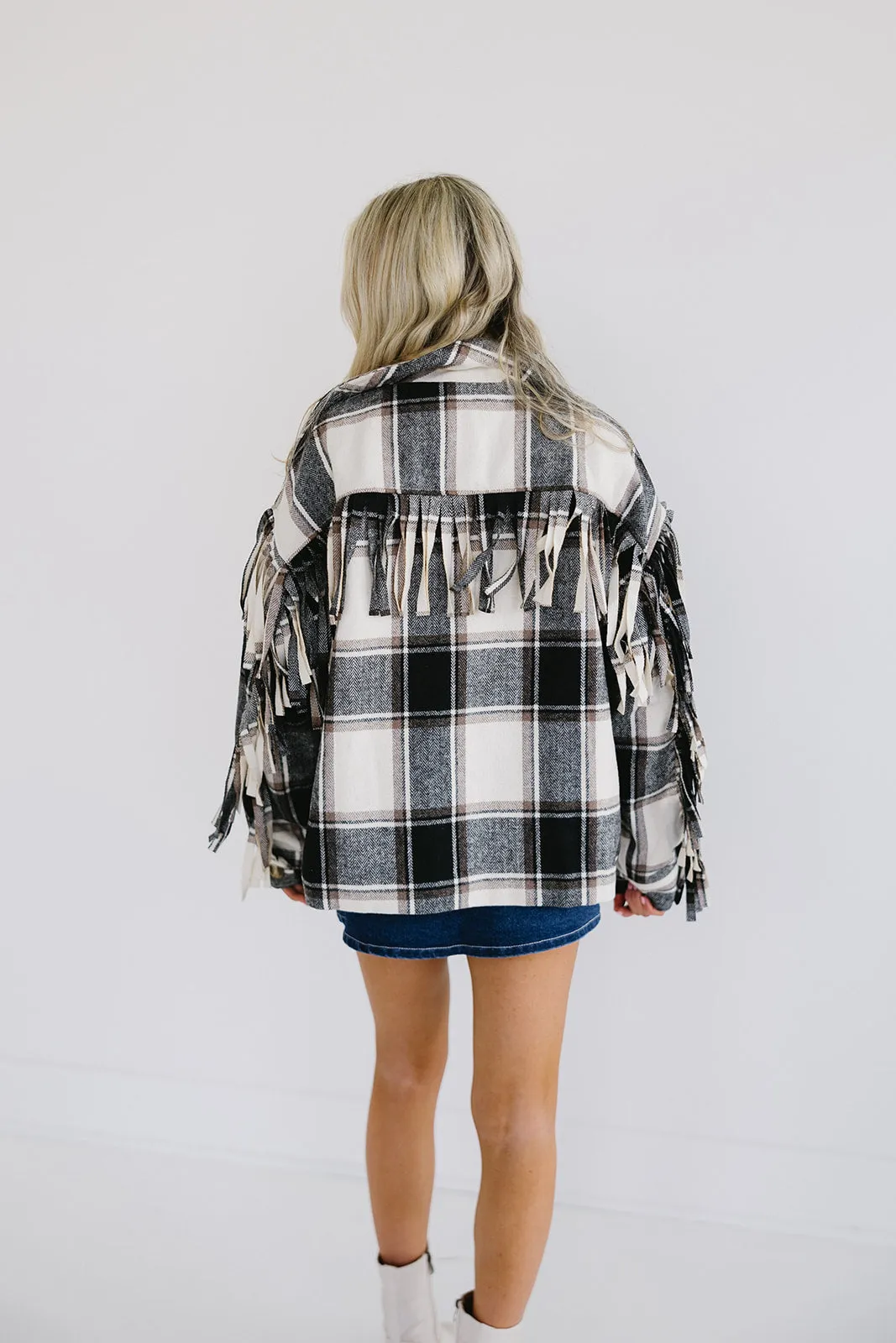 Saylor Fringe Jacket - Black