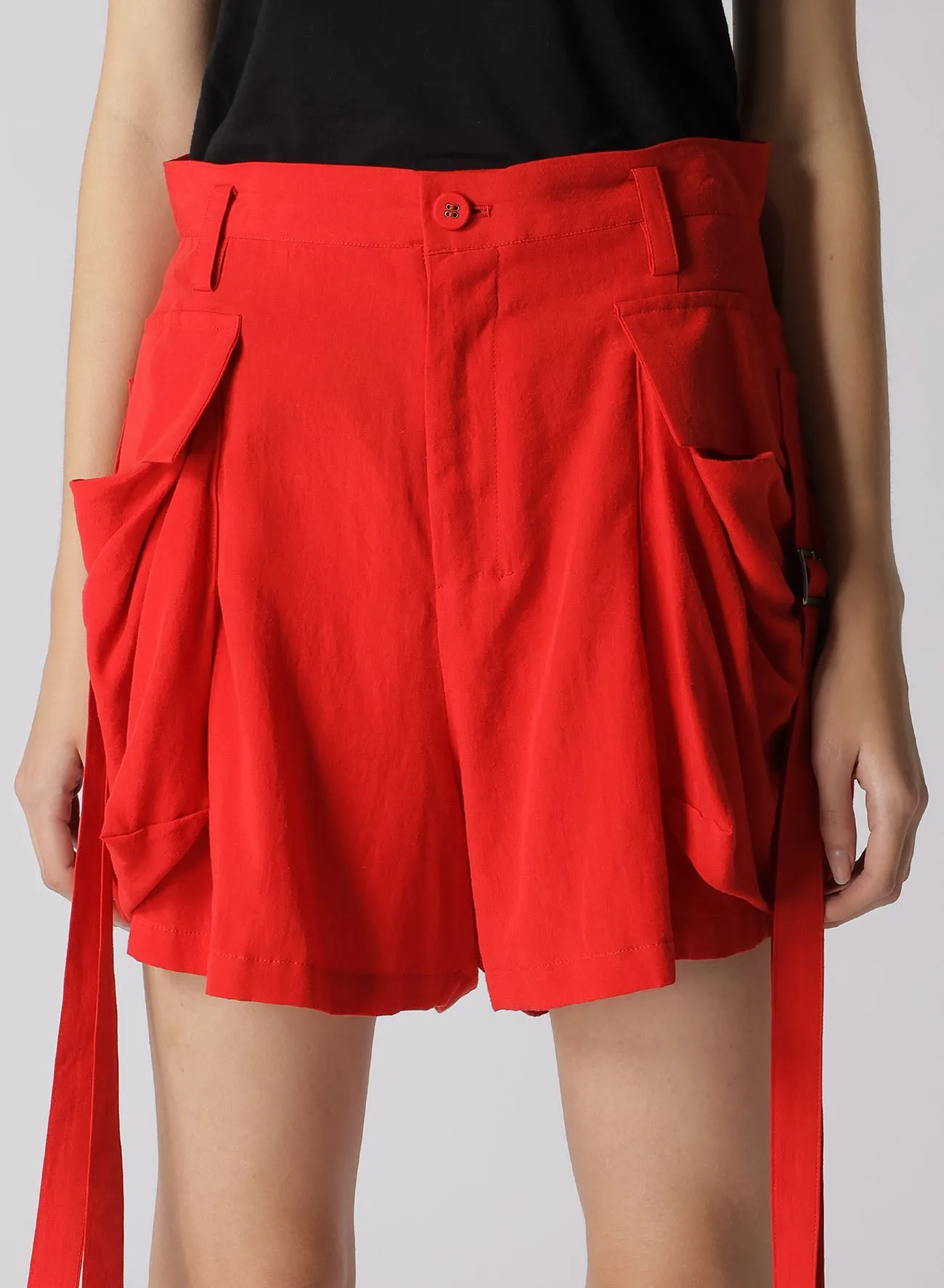 SOFT BROAD COTTON BIG POCKET SHORT PANTS