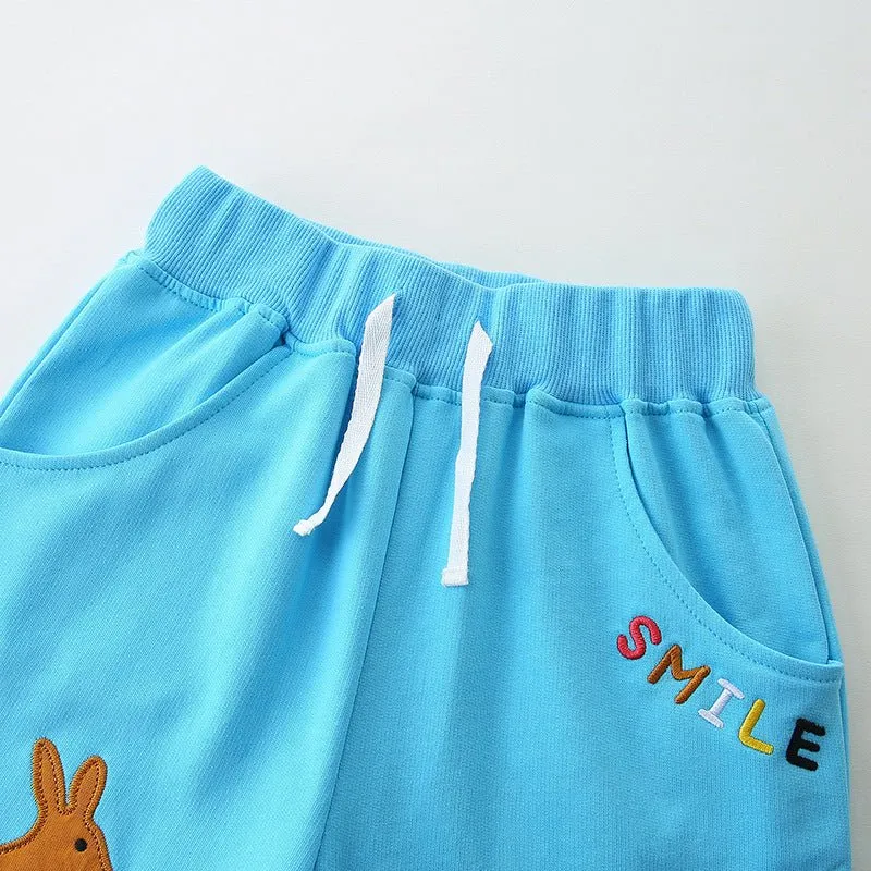 Toddler/Kid's Cartoon Bunny Design Blue Shorts