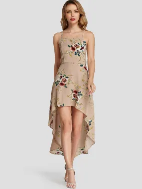 Wholesale Bateau Sleeveless Floral Print Dresses