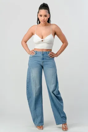 WIDE LEG DENIM JEANS