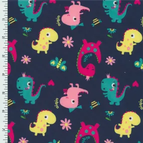 XL0027 Printed Spandex Tricot Promo print BABY  DINOSAUR